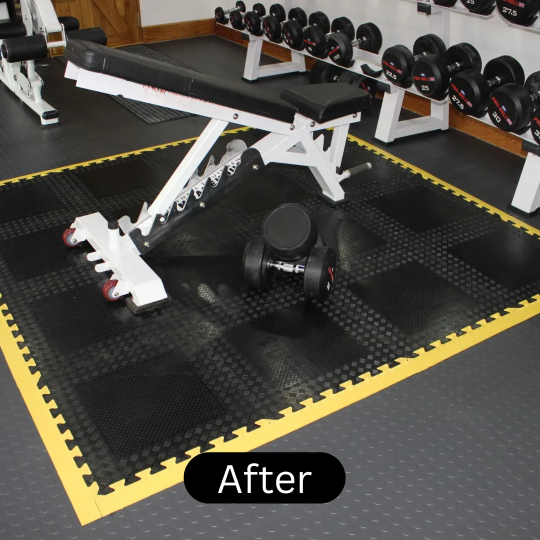 After installation of gym flooring mats dubai