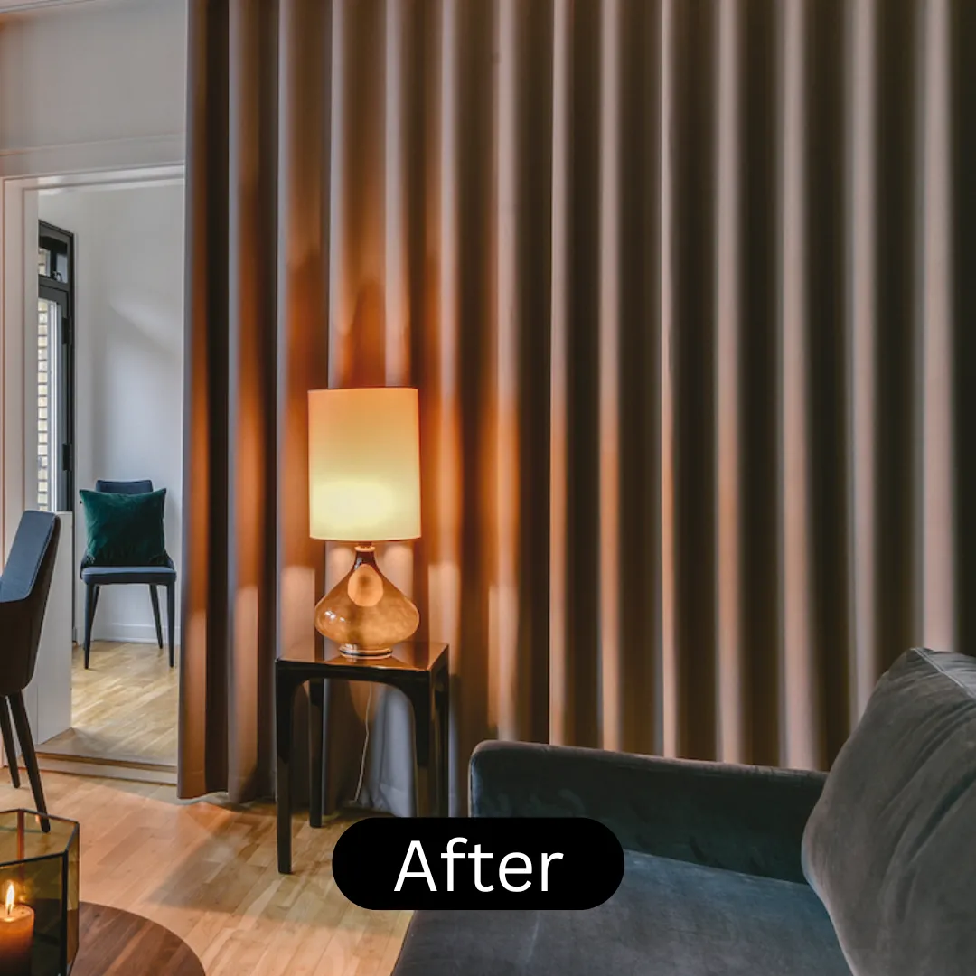 After installation of motorized curtains dubai