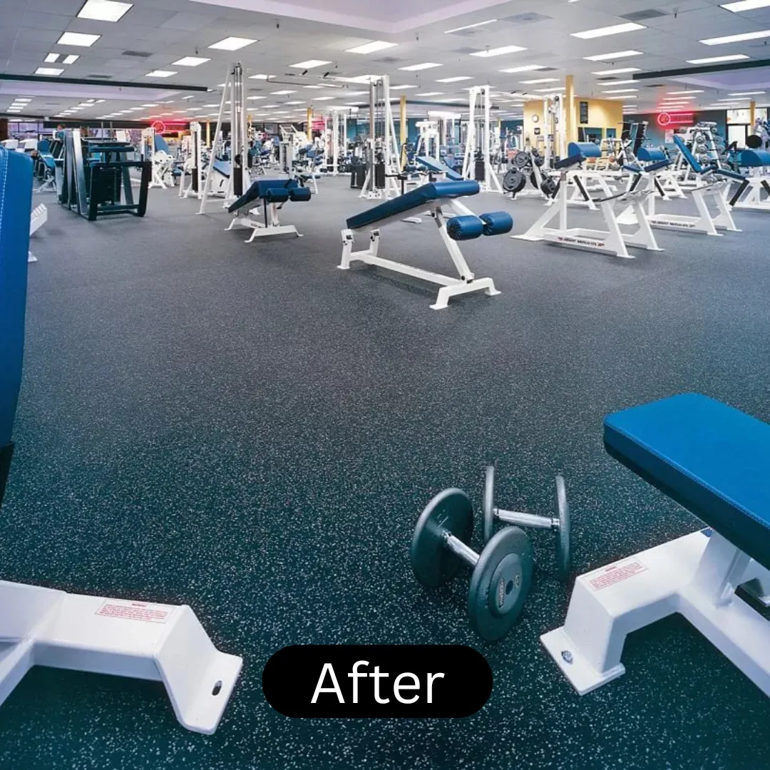 After installation of rubber flooring dubai