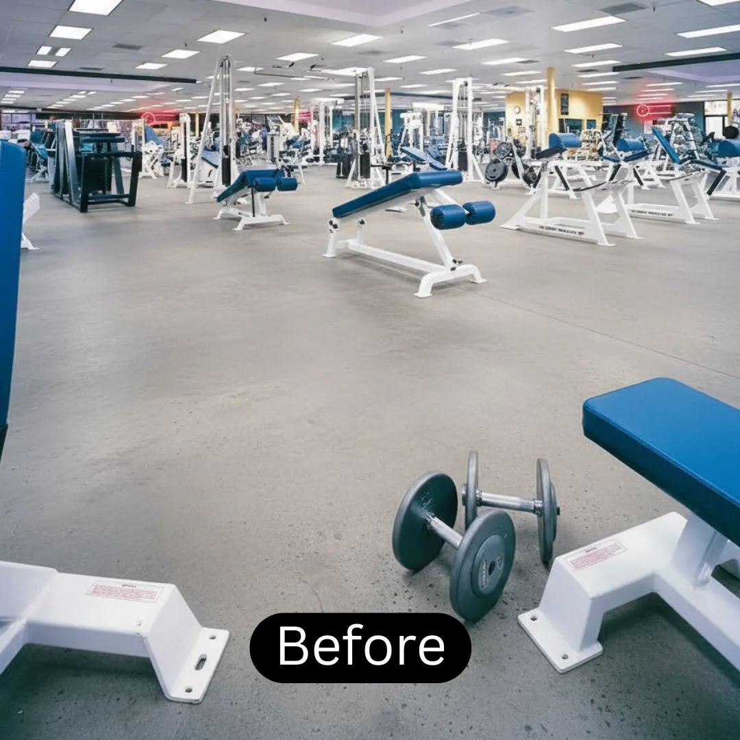 Before installation of rubber flooring dubai