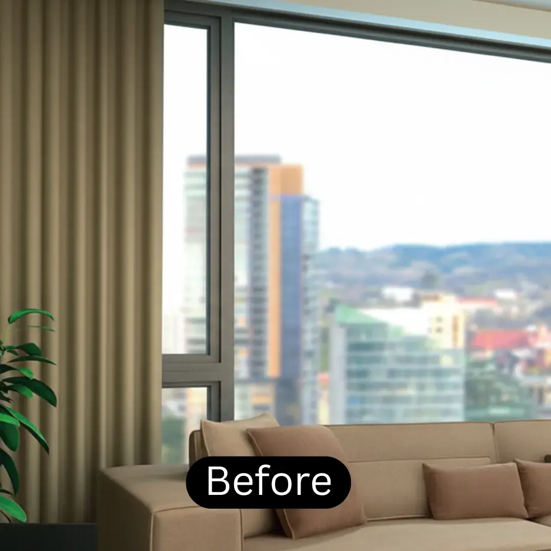 Before installation of Silk Curtain Dubai