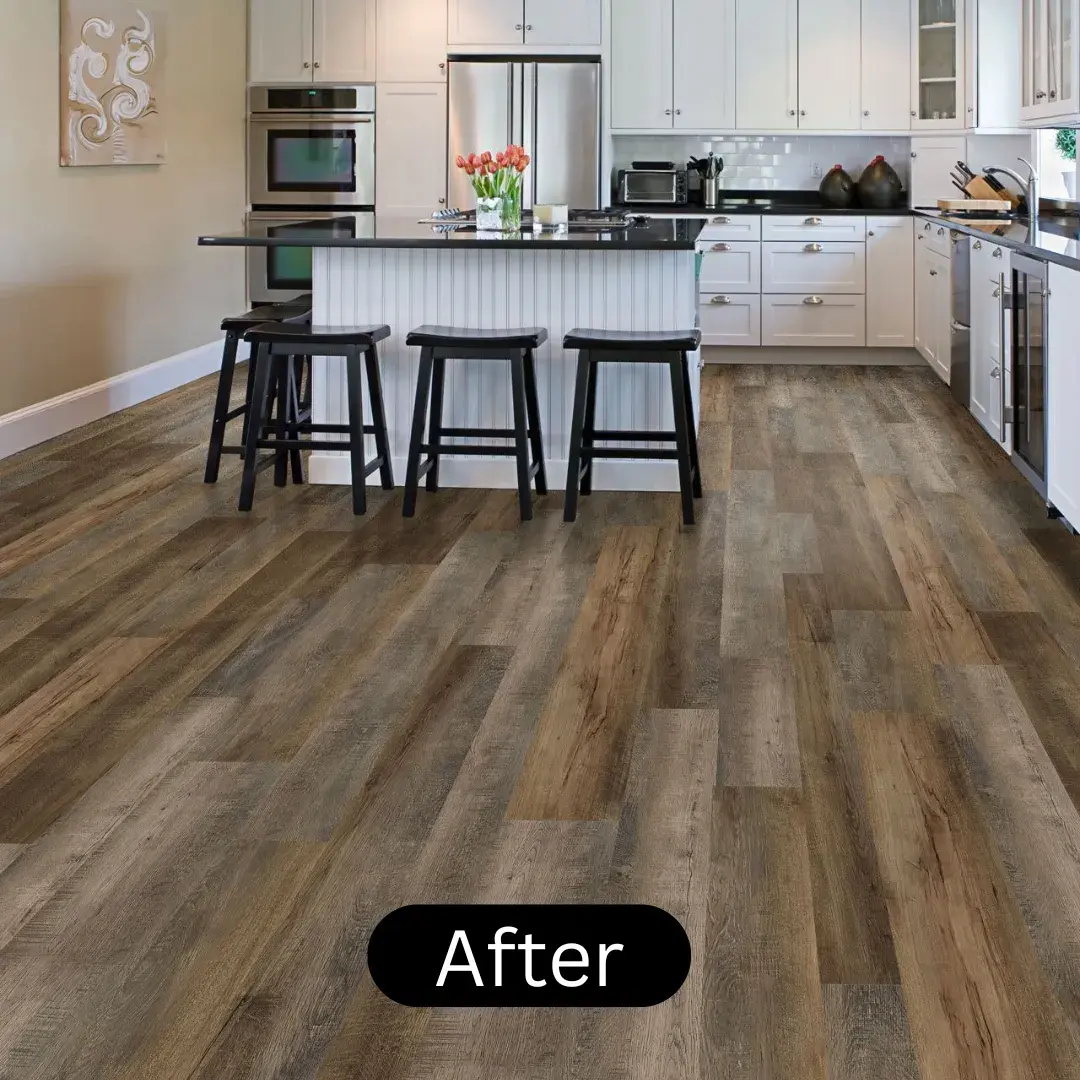 After installation of vinyl flooring dubai